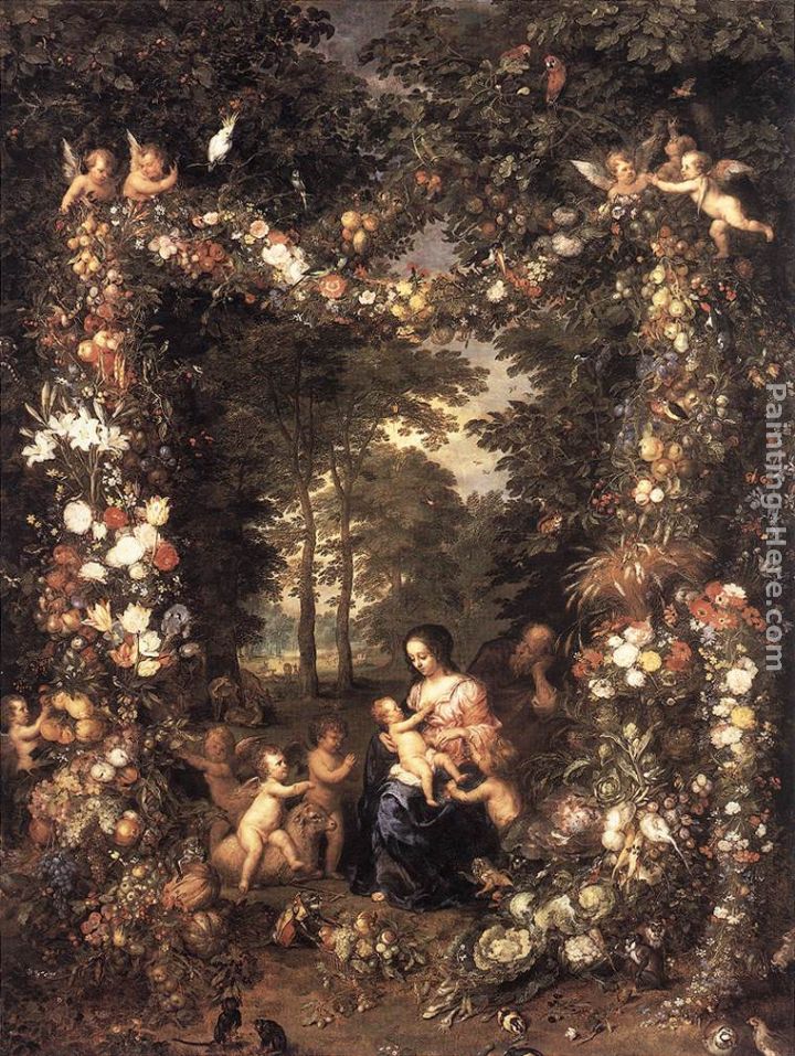 The Holy Family painting - Jan the elder Brueghel The Holy Family art painting